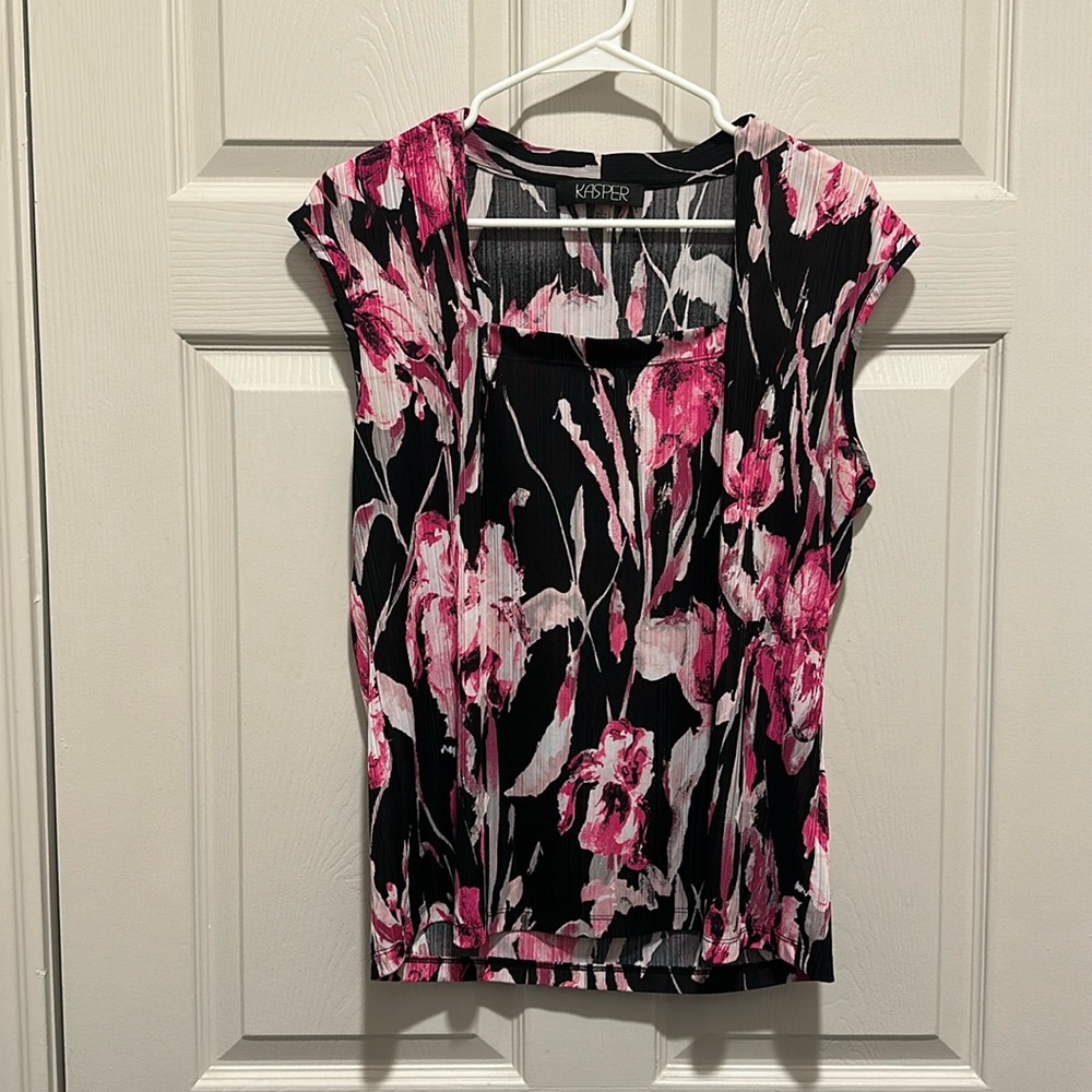 Kasper Pink and Black blouse